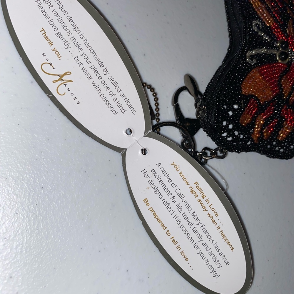 Mary Frances “Butterfly Kisses” Beaded Butterfly Pouch- CP- S891 - Picture 6 of 7